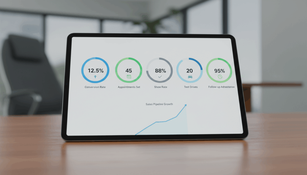 Automotive BDC dashboard showing key performance indicators