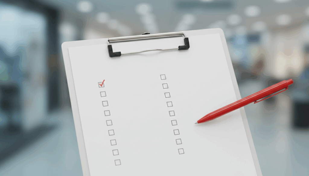 Automotive sales mystery shop scorecard checklist