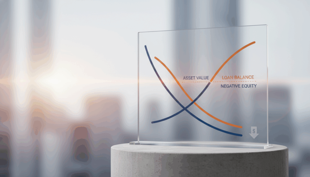 Graph illustrating negative equity in auto loans over time