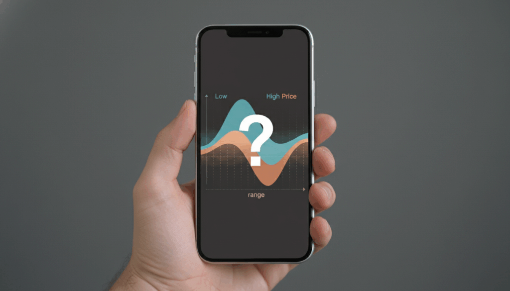 Mobile phone showing car price range instead of fixed number